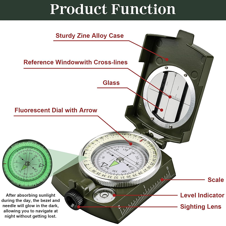 Tactical Survival Compass - Wa - Compass Lensatic 리뷰 및 가격
