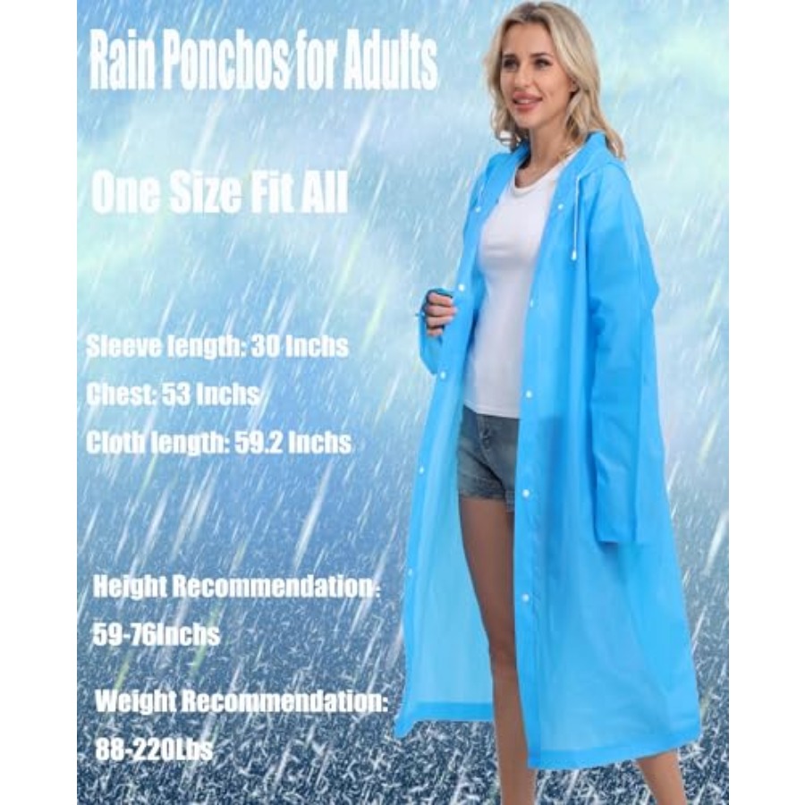 2-Pack Reusable Rain Ponchos f - Emergency Poncho Rain 리뷰 및 가격