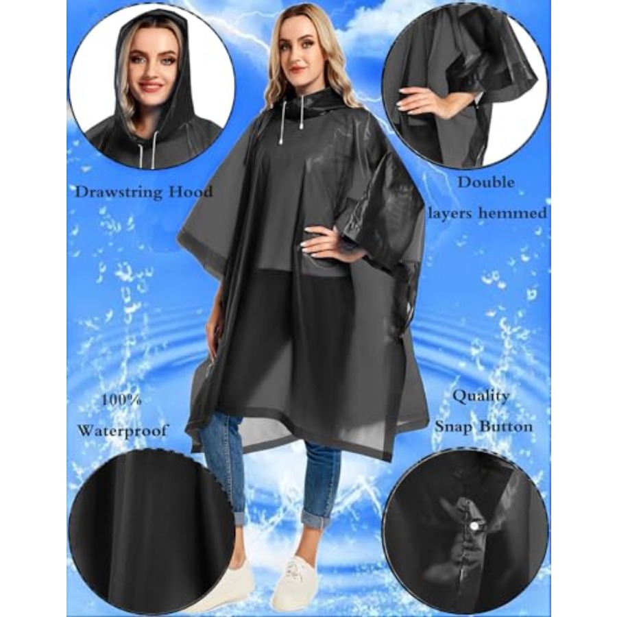 2 Pack Rain Ponchos for Adults - Emergency Poncho Rain 리뷰 및 가격
