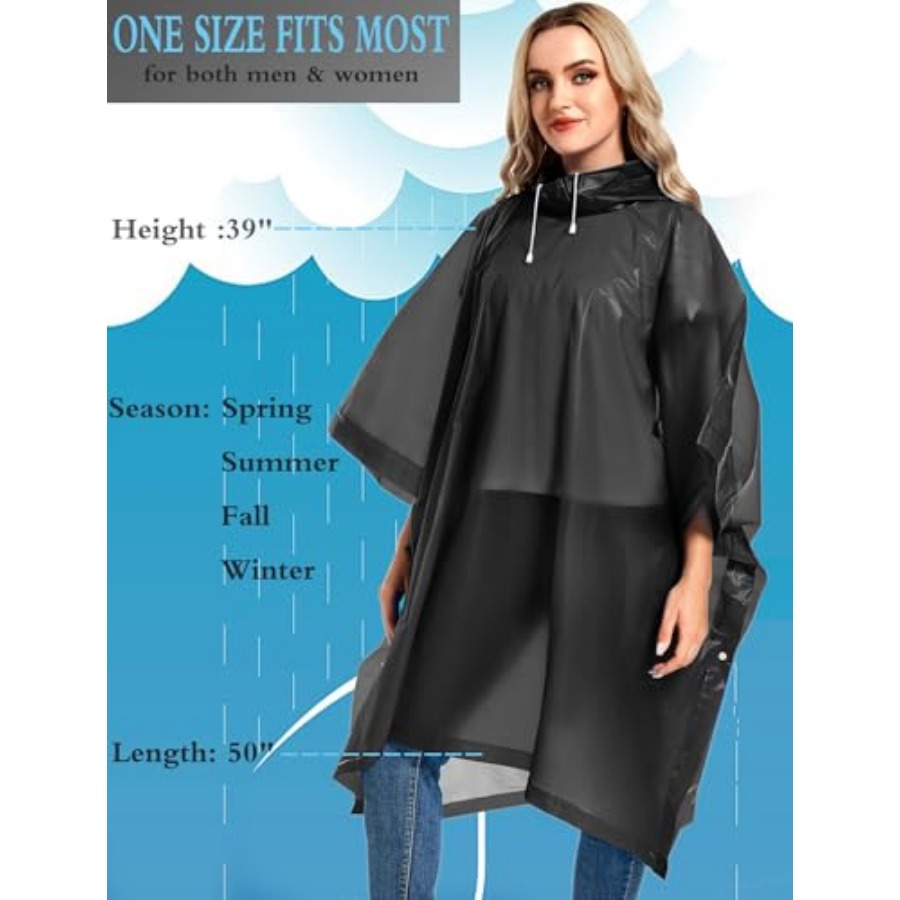 2 Pack Rain Ponchos for Adults - Emergency Poncho Rain 리뷰 및 가격