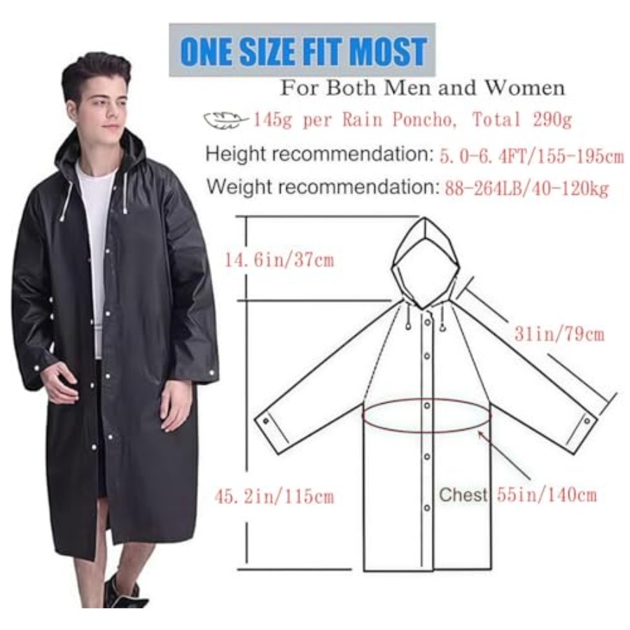 Rain Coat Poncho for Adult, 2  - Emergency Poncho Rain 리뷰 및 가격