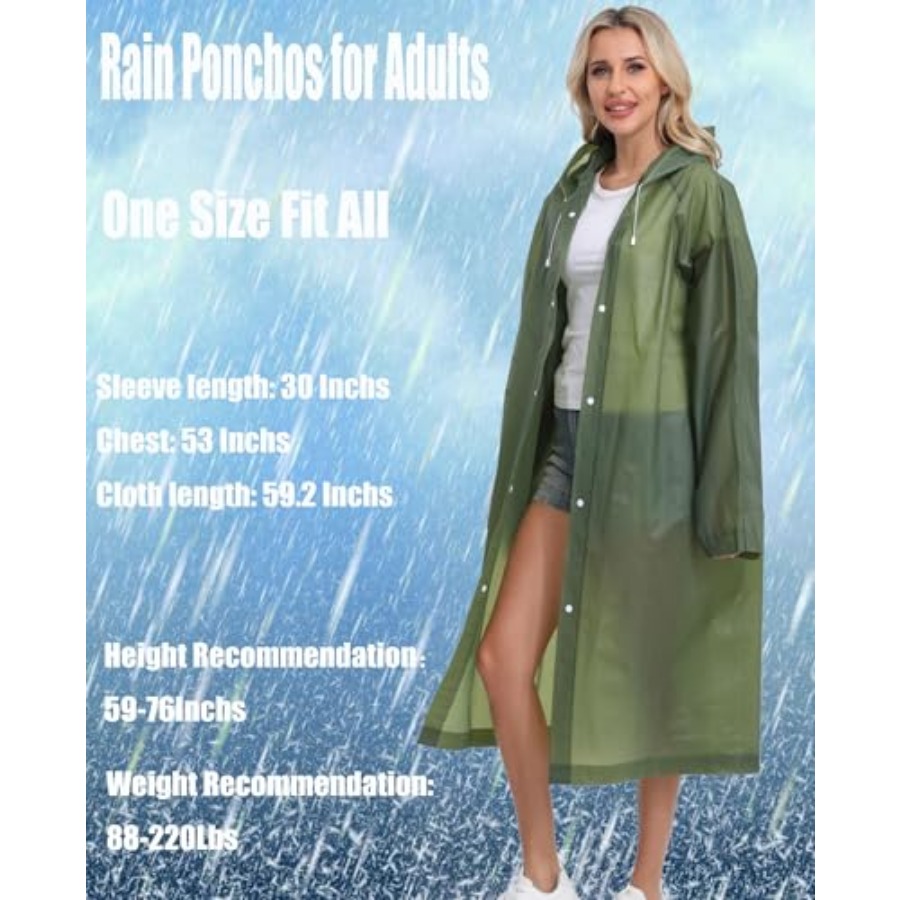 2-Pack Reusable Rain Ponchos f - Emergency Poncho Rain 리뷰 및 가격